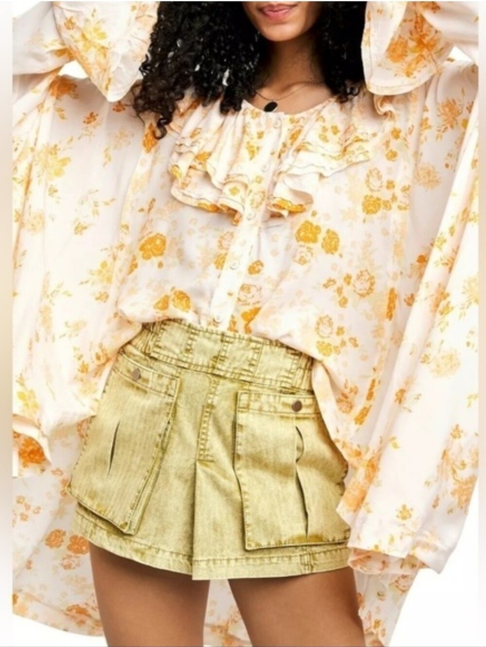 Free People Loretta Tunic In Tea Combo - Picture 12 of 14